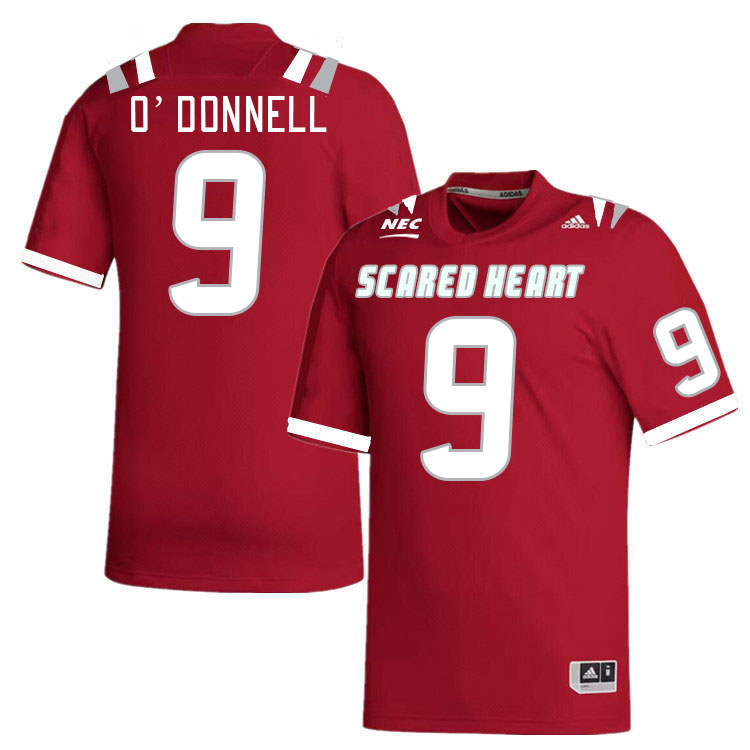 Men-Youth #9 Robert O'Donnell Scared Heart Pioneers 2023 College Football Jerseys Stitched-Red